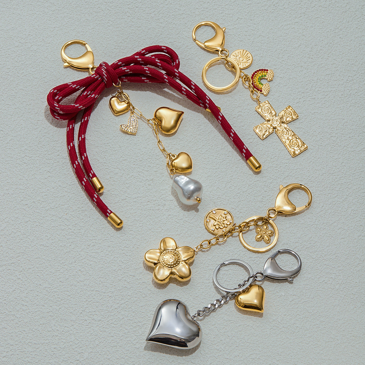 Casual Elegant Heart Stainless Steel Plated Pearl Charm Bar