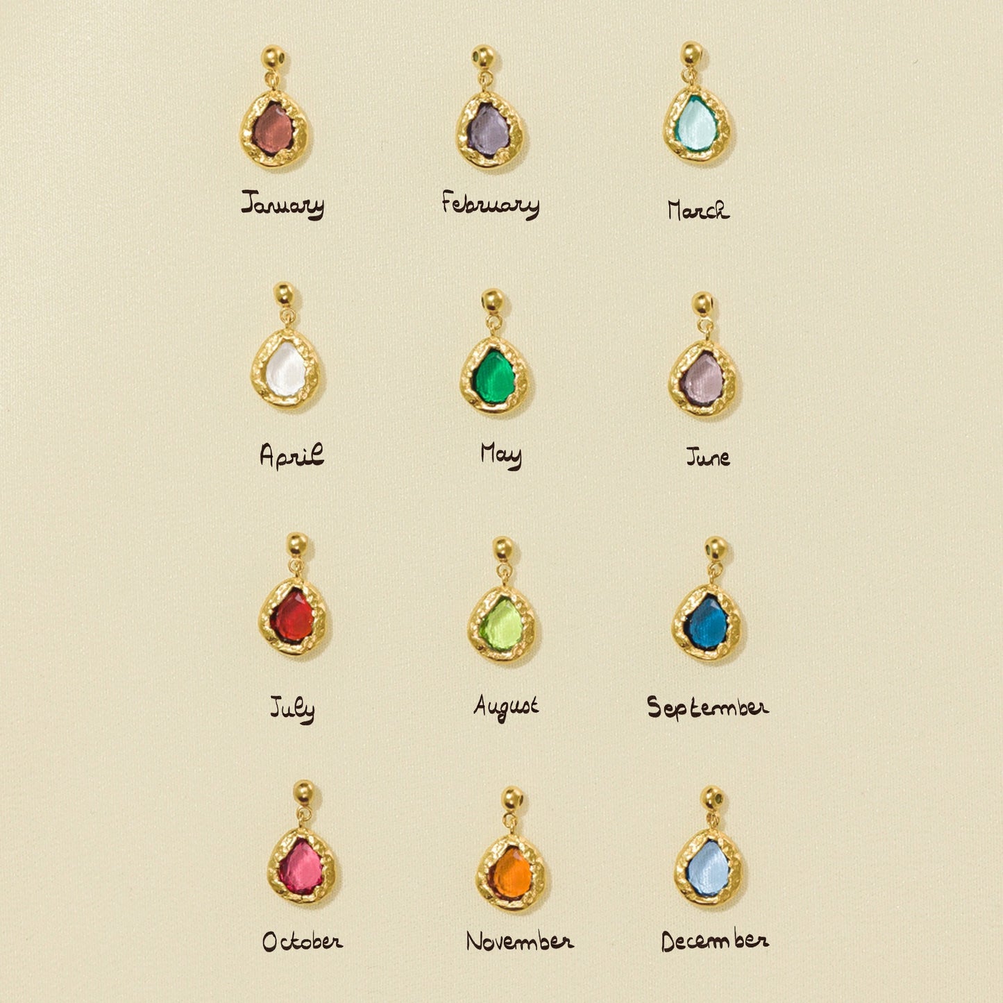 Teardrop Stainless Steel PVD Gold Plated Necklace for Unisex