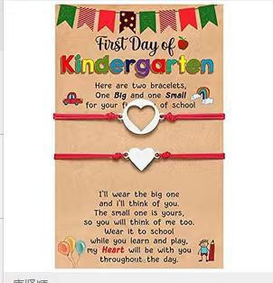 Sweet Heart Shape Handmade Braided Bracelet Unisex Gift Set with Card