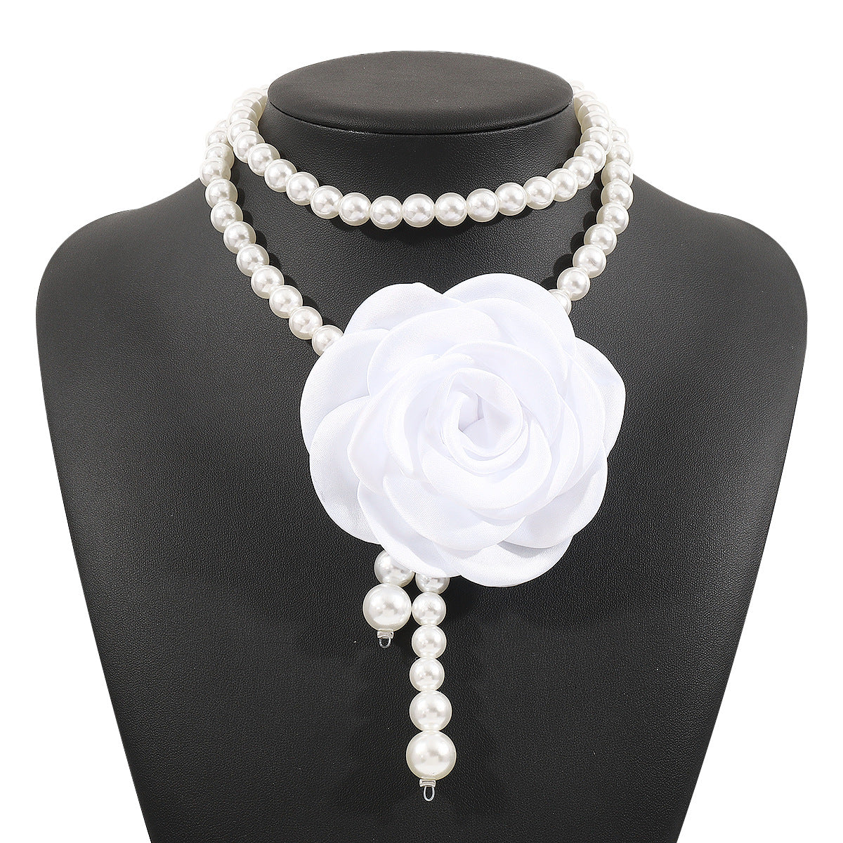 Collana Girocollo Barocca Floreale a Rosa in Stile Rétro Francese da Donna con Accenti di Perle Sintetiche e Dettagli Artigianali
