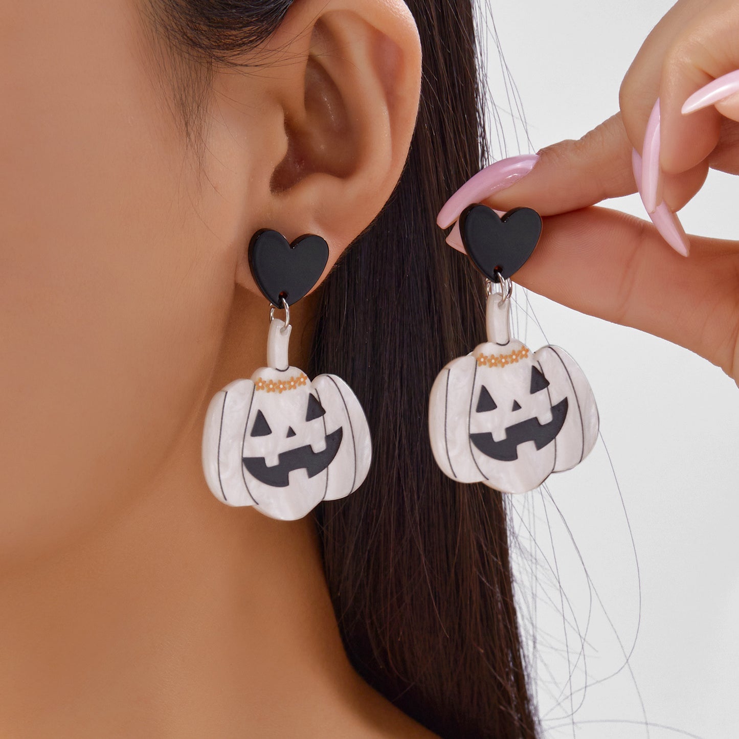 Orecchini Asimmetrici in Acrilico a Tema Halloween con Pipistrello Zucca Ragno Fantasma e Motivo Stampato per Uomo e Donna