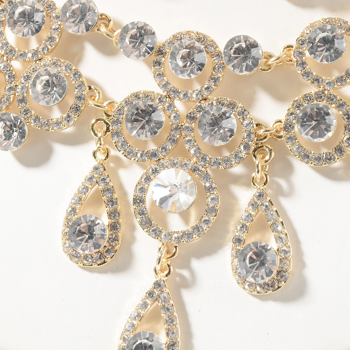 Vintage Baroque Floral Plated Alloy Ball Chain Necklace and Earring Set for Women