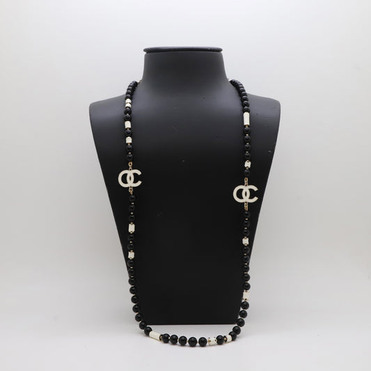 Vintage Letter Plated Pearl Ball Chain Necklace for Women