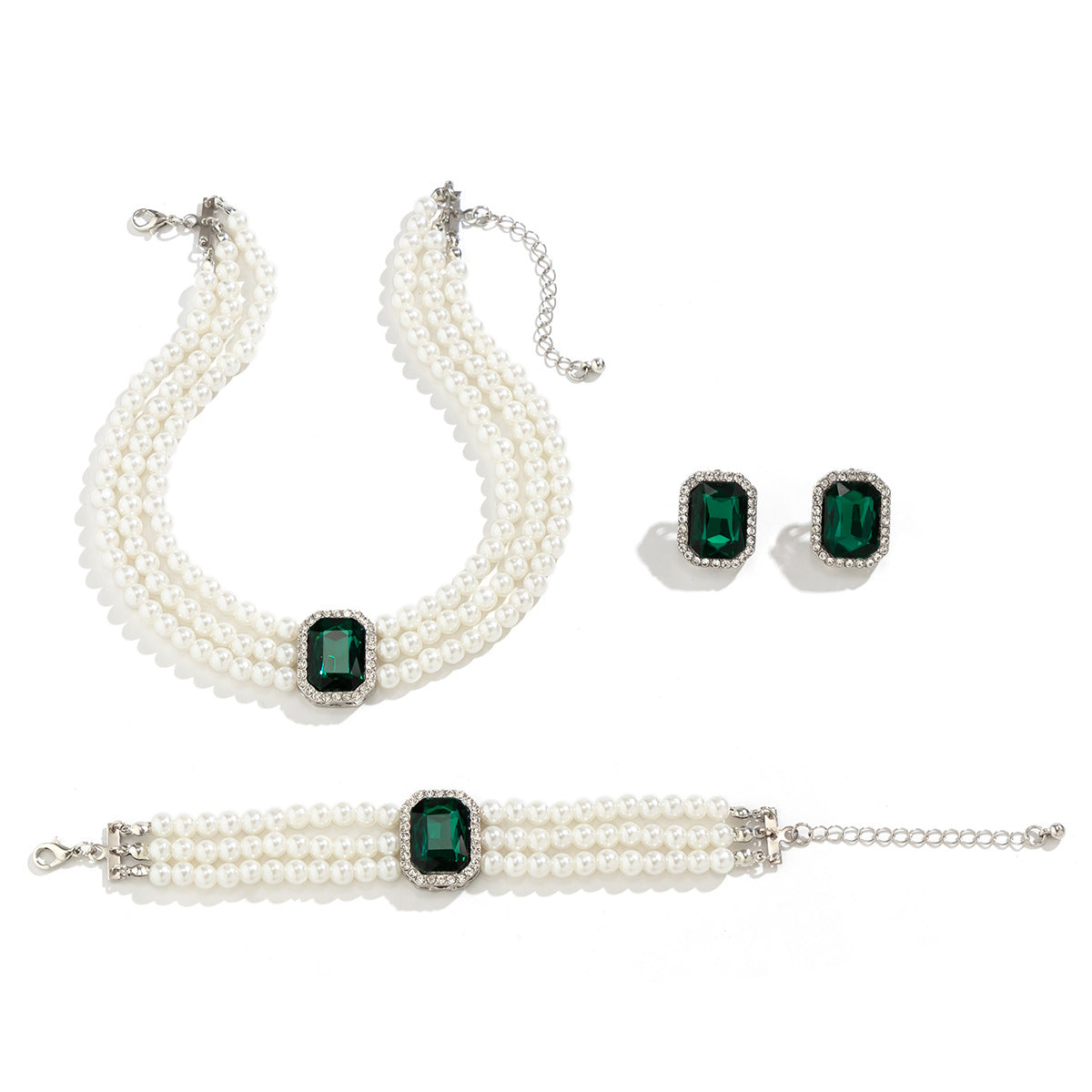 Collana girocollo vintage in resina geometrica in stile francese con pendente in lega e catena di perline per donne