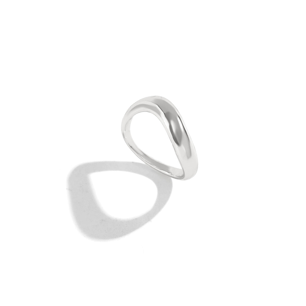 Minimalist Round Geometric Alloy Plated Ring for Women