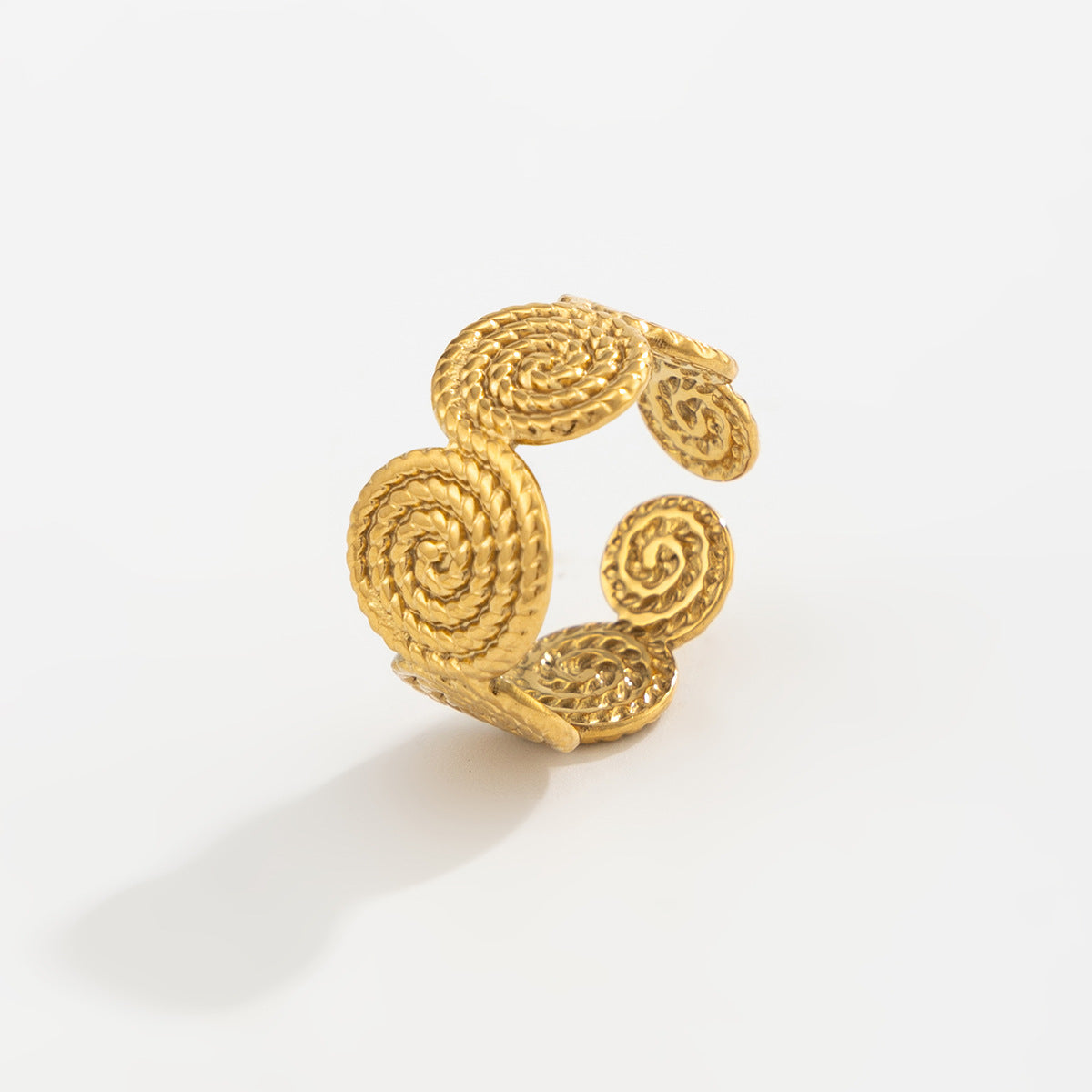 PVD 18K Gold Plated Stainless Steel Butterfly Geometric Open Ring for Women
