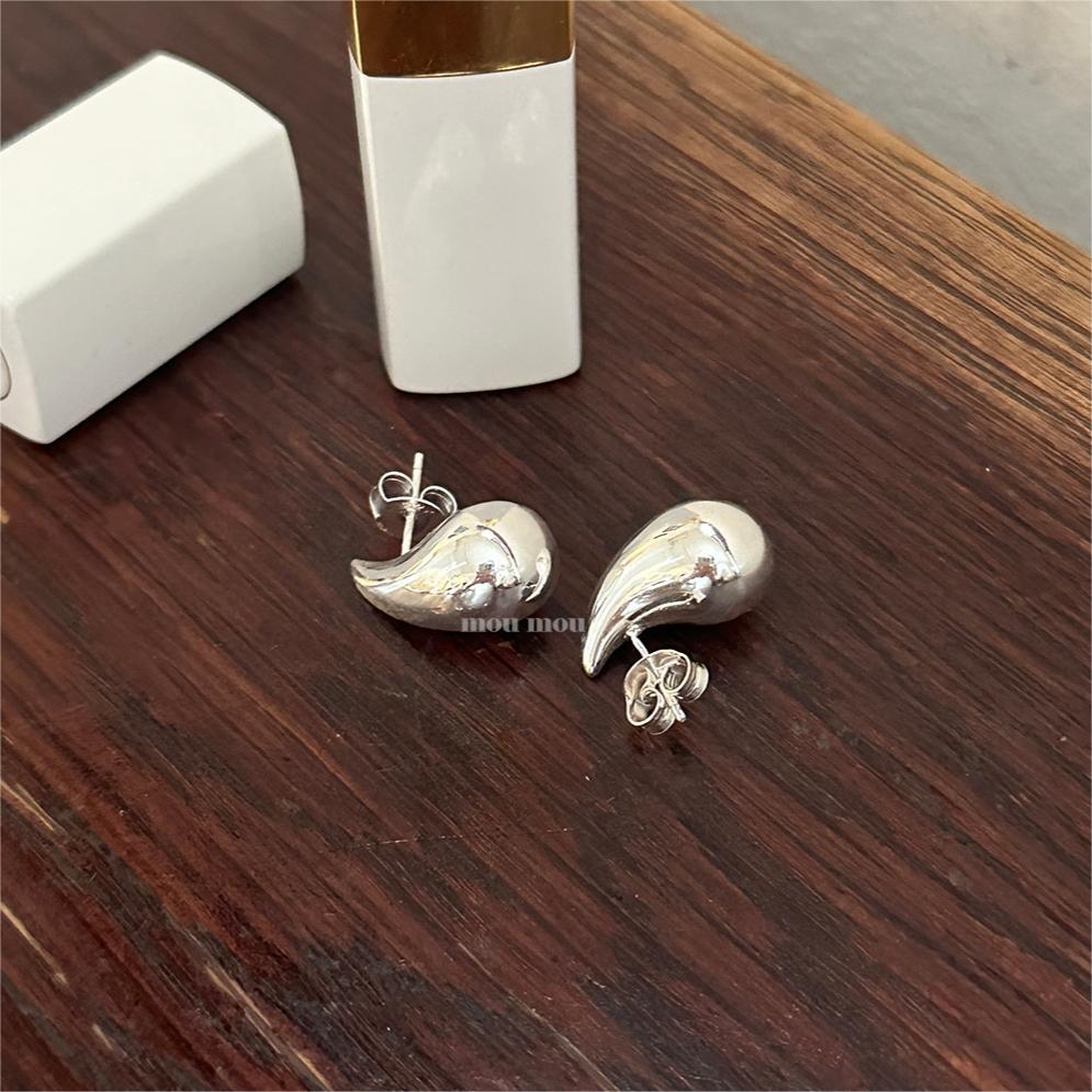 Pendientes de plata de ley 925 con forma de gota, minimalistas y con detalle geométrico biselado