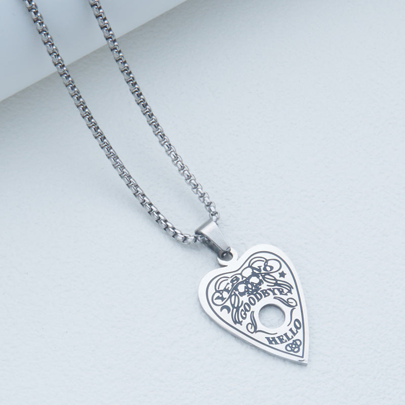 Minimalist Hollow Heart Pendant Necklace in Stainless Steel with Electroplated Finish for Unisex Daily Wear