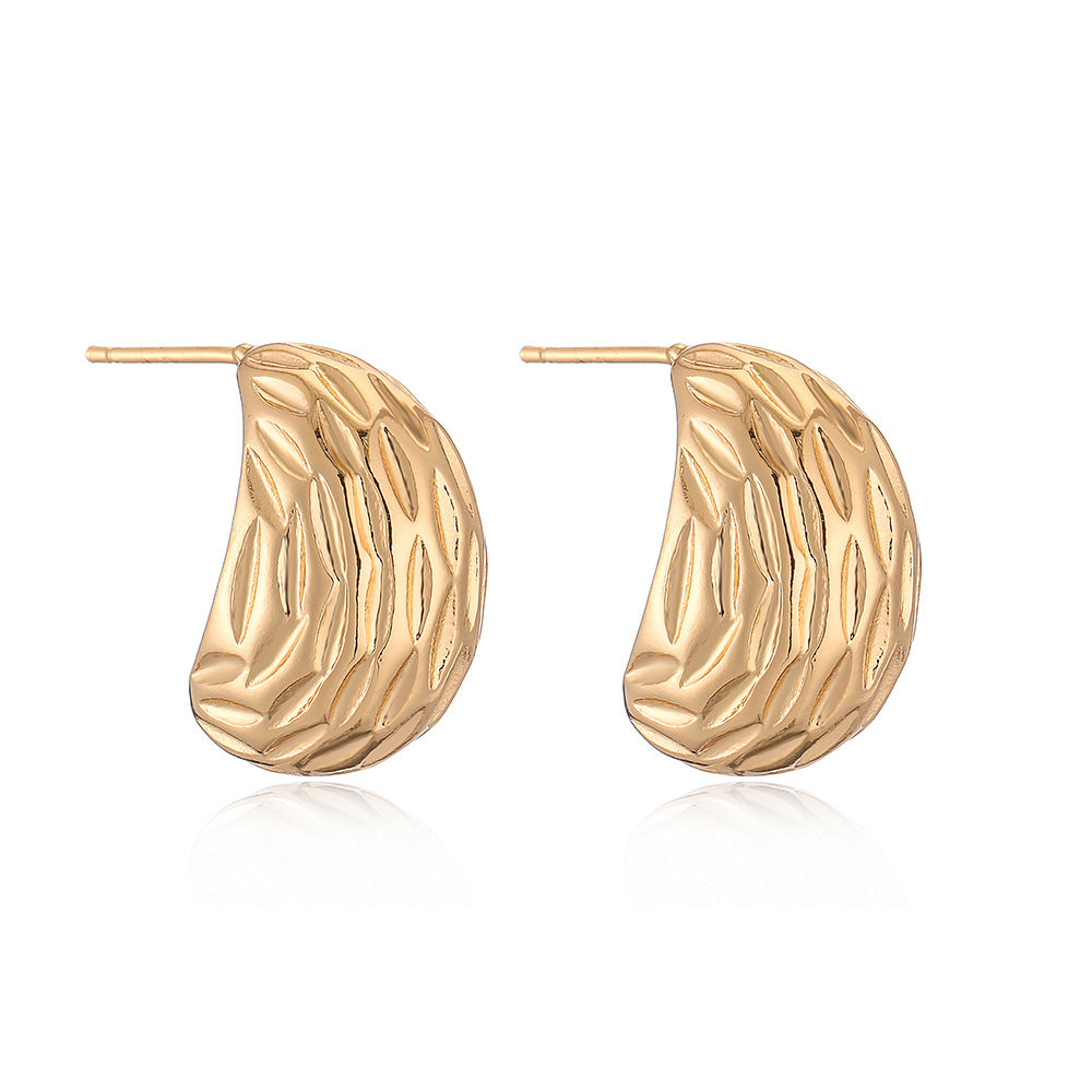 Orecchini da Donna Minimalisti in Rame a Goccia Geometrica con Placcatura in Oro Vero