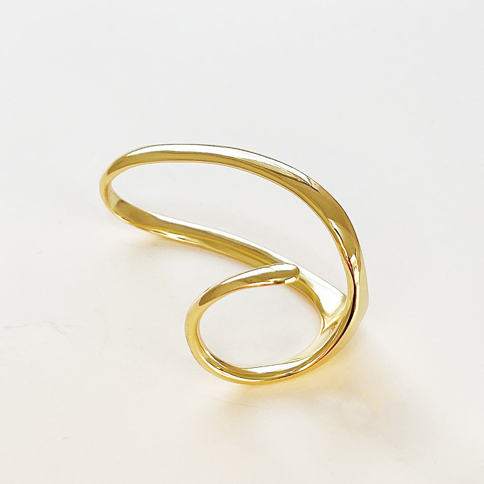 Anello minimalist con cuore geometrico in argento sterling 925 da donna