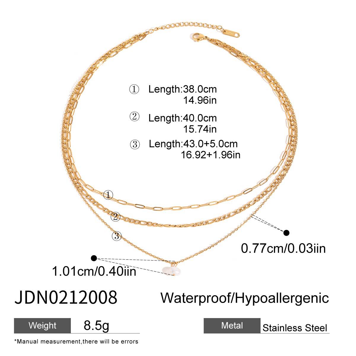 Collana da donna minimalista geometrica in acciaio al titanio placcato con dettagli sottili in acciaio inossidabile catena clavicola