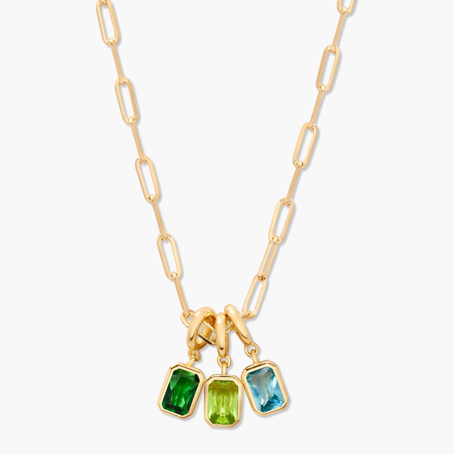 Minimalist Square Geometric Stainless Steel PVD Gold Plated Charm Bar Necklace for Unisex