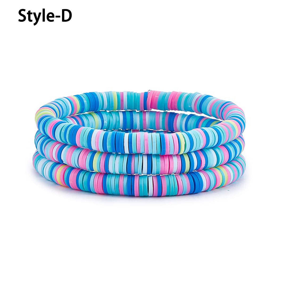 Geometric Resin Charm Bar Bracelet Set Unisex Handmade Elastic Beads
