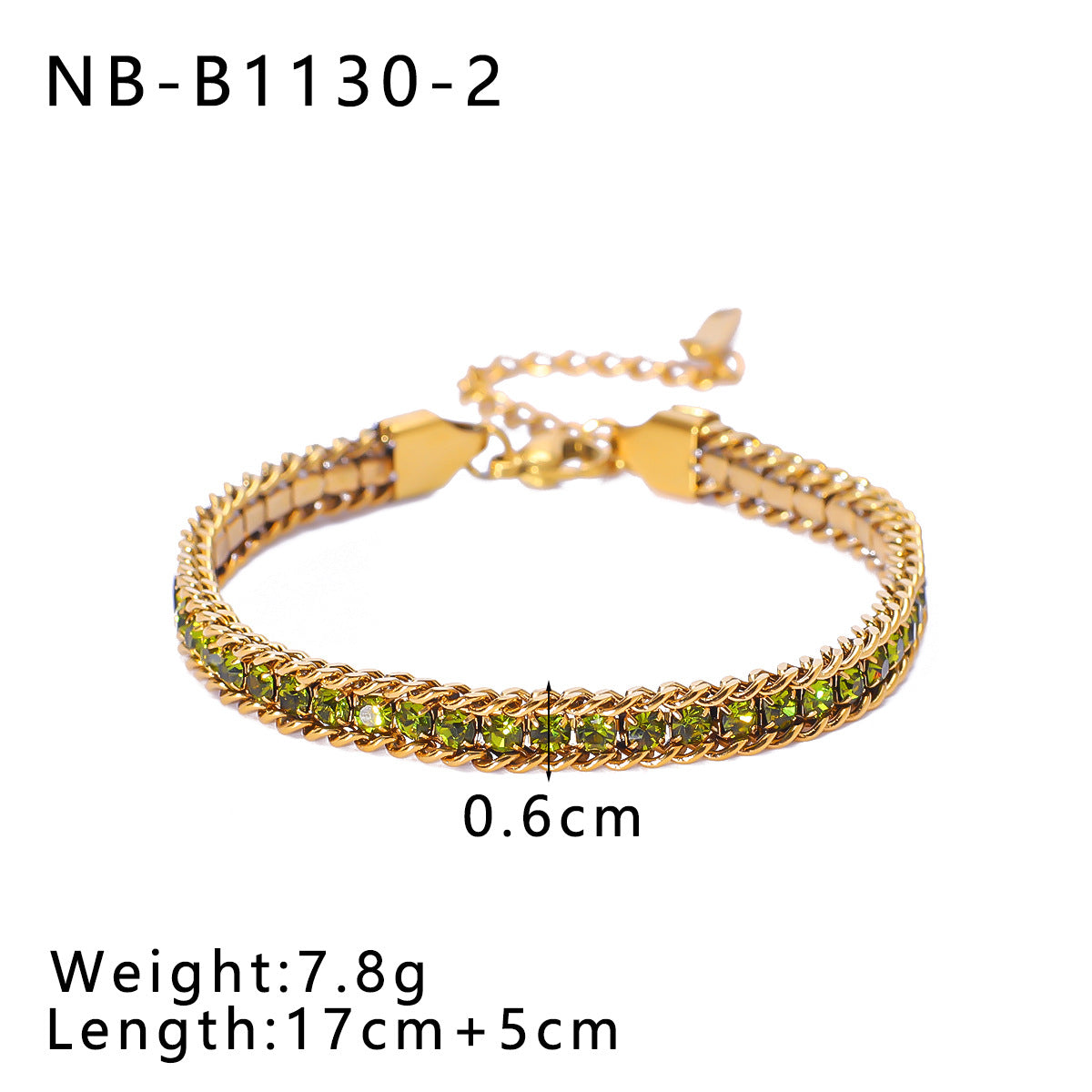 Bohemian Stainless Steel 18K Gold Plated Geometric Bracelet with Colorful Rhinestones Minimalist Women's Jewelry