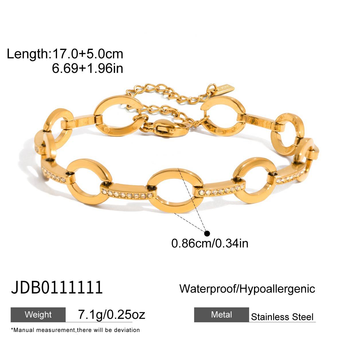 Elegant Geometric Heart Stainless Steel Plated Cubic Zirconia Bracelet for Women