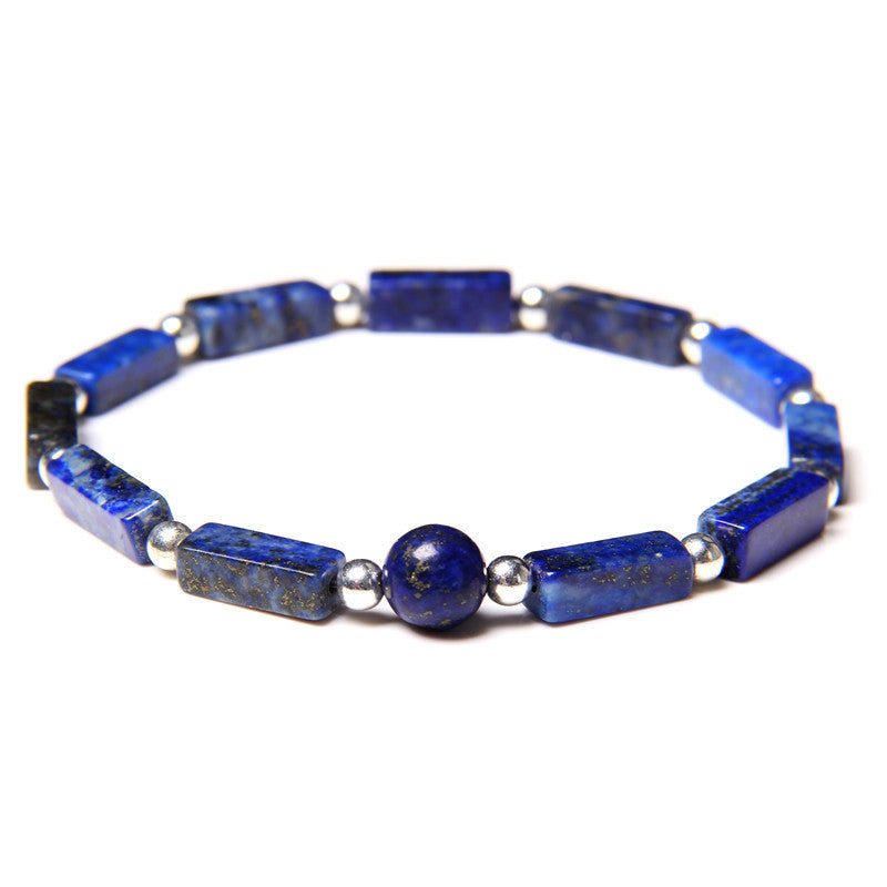 Minimalist Elegant Rectangle Natural Amethyst Agate Bracelet Unisex Floral Pattern Handmade Jewelry