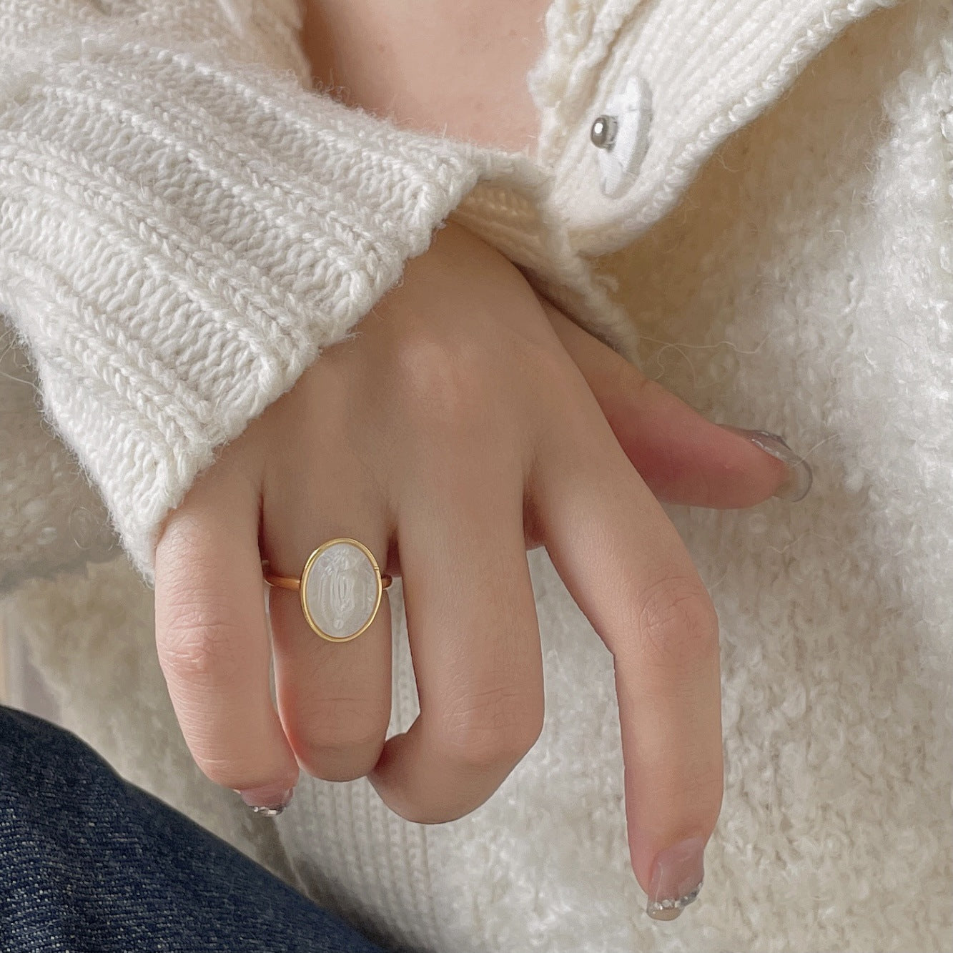 Anillo de Plata de Ley 925 Minimalista Vintage con Forma de Corazón y Patrón de Cuadros Geométricos para Mujer