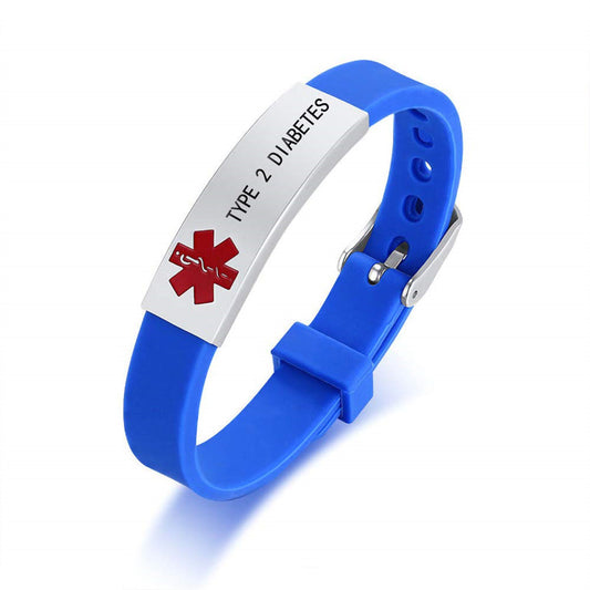 Pulsera de Alerta Médica de Silicona y Acero de Titanio con Banda de Acero Inoxidable para Conciencia sobre Diabetes, Epilepsia, Alergias y Marcapasos