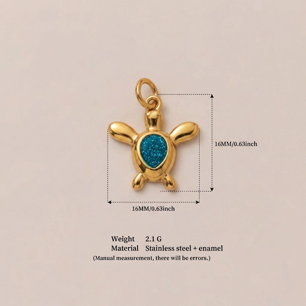 Vintage 18K Gold Plated Stainless Steel Pendant Charm Bar