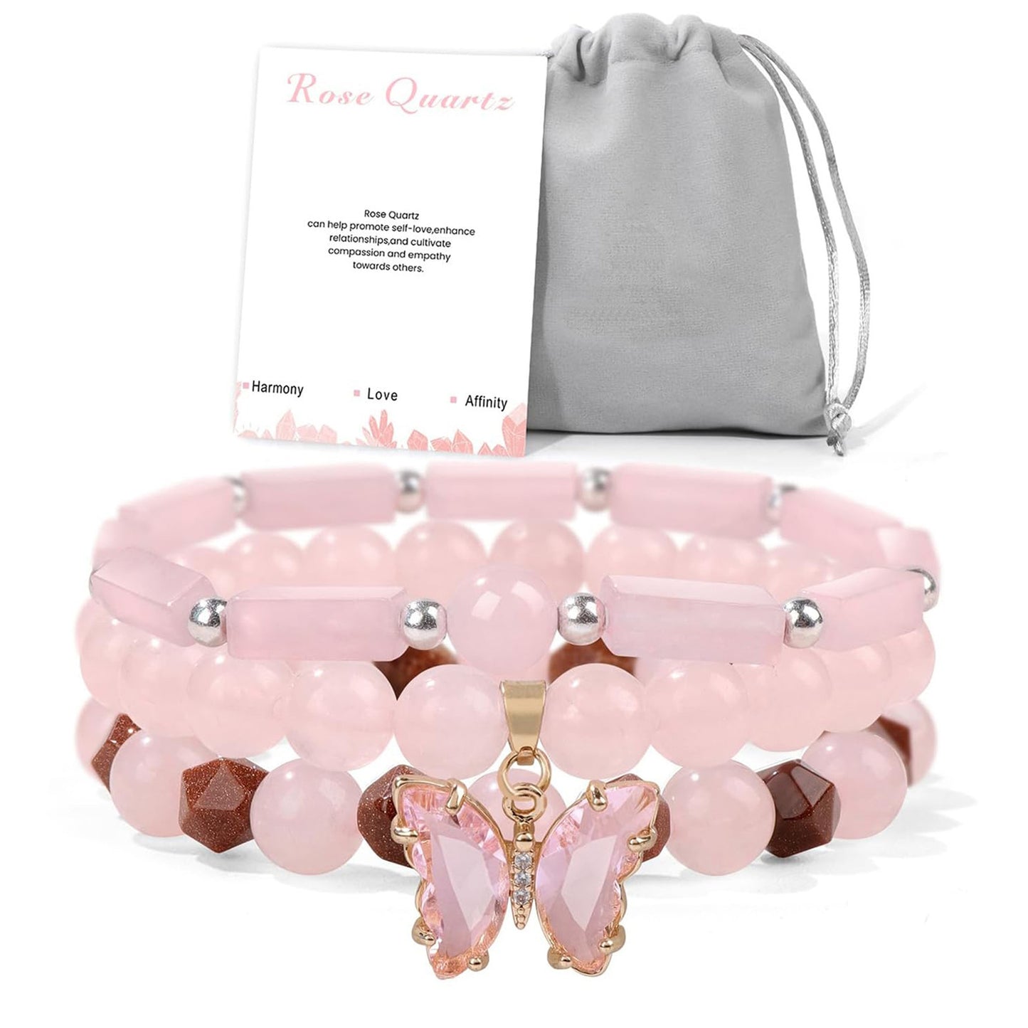 Bohemian Minimalist Crystal Butterfly Square Beaded Bracelet for Women