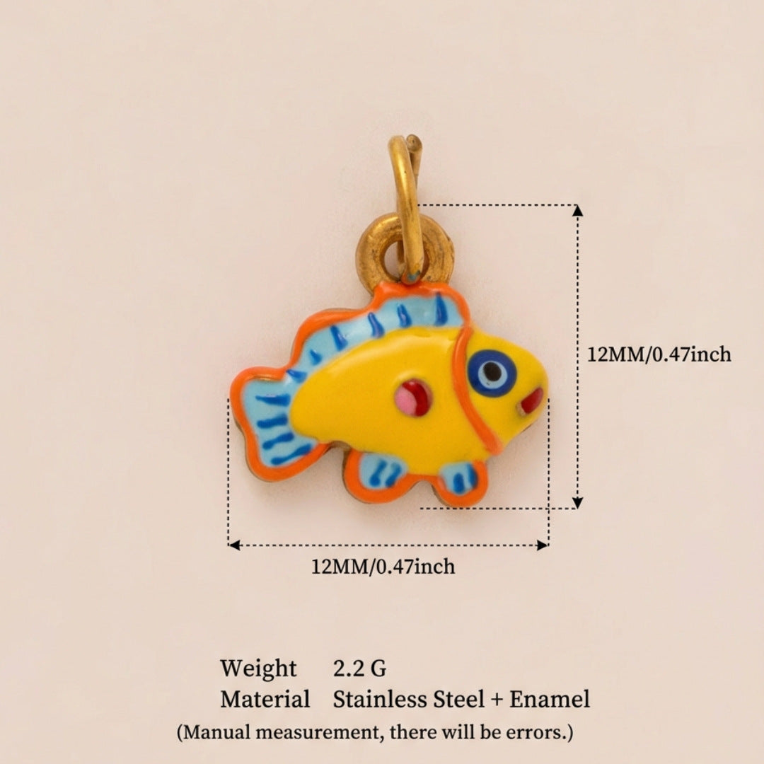 Sweet 18K Gold Plated Geometric Heart Stainless Steel Drip Oil Rhinestone Charm Bar Pendant for Unisex