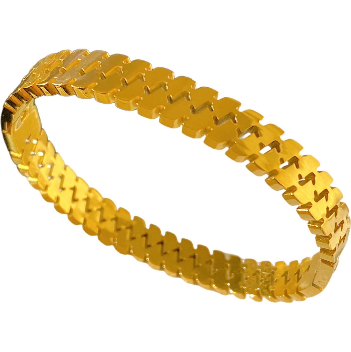 Vintage Polka Dot Plated Titanium Steel Double Layer Bracelet