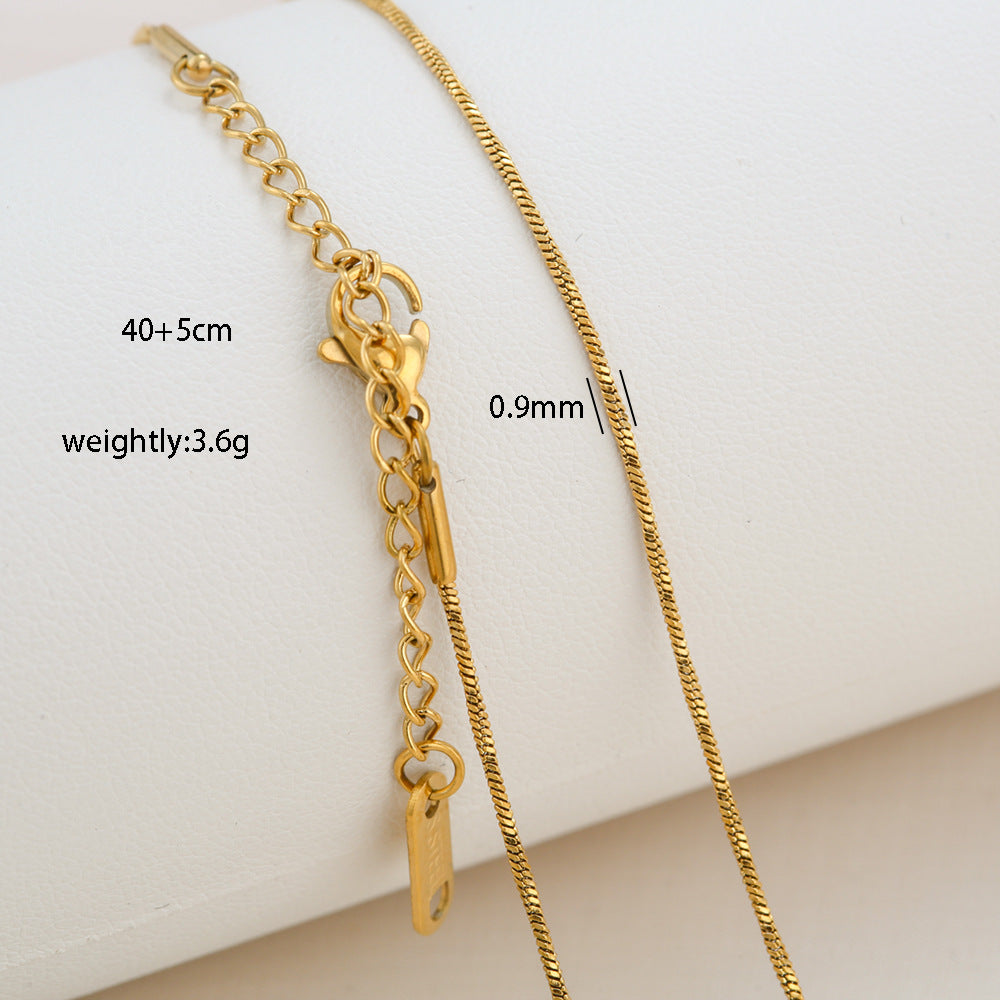 Collana Minimalista Unisex con Catenina Box in Acciaio Inossidabile Placcato Oro 18K