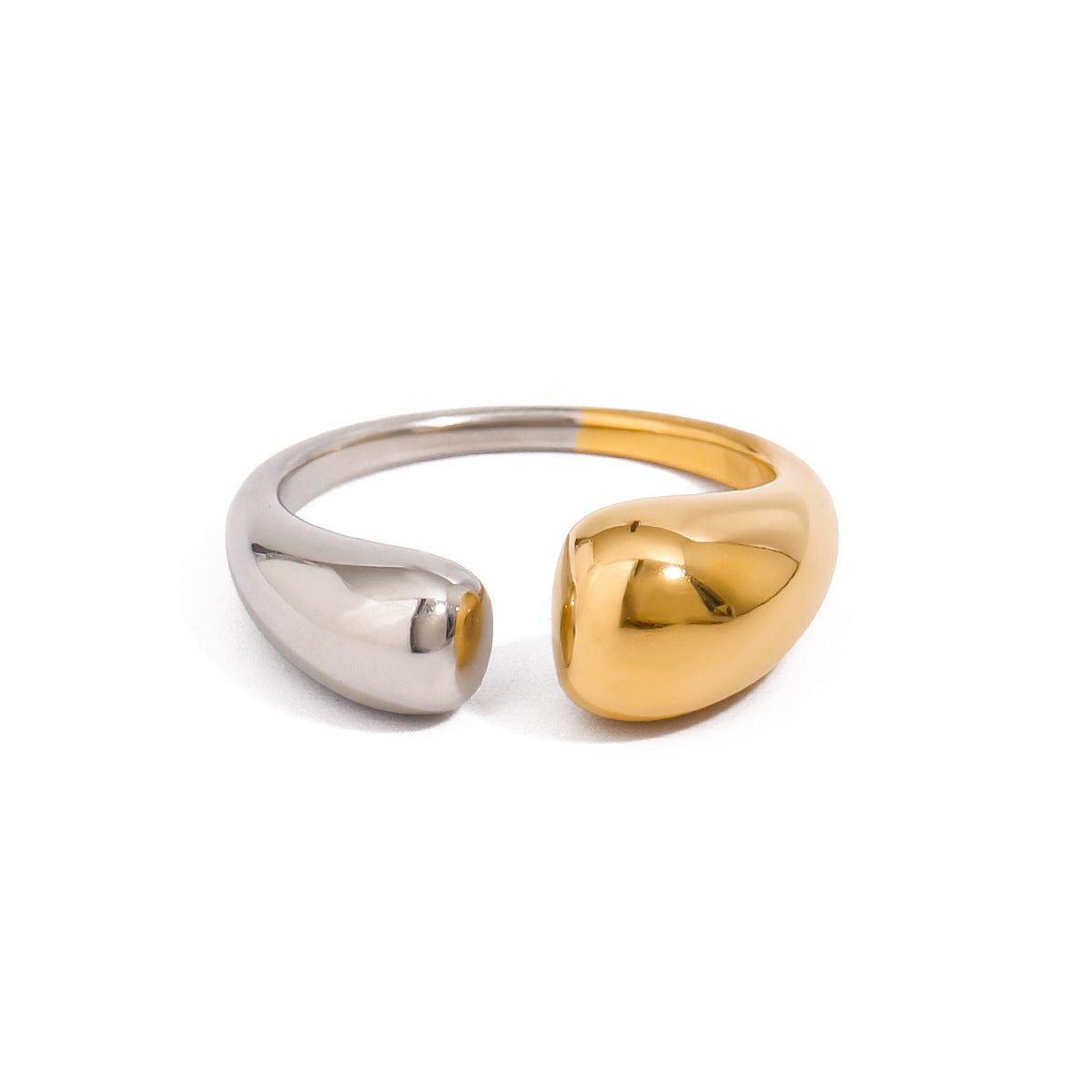 Geometric Plated Stainless Steel Ring for Women