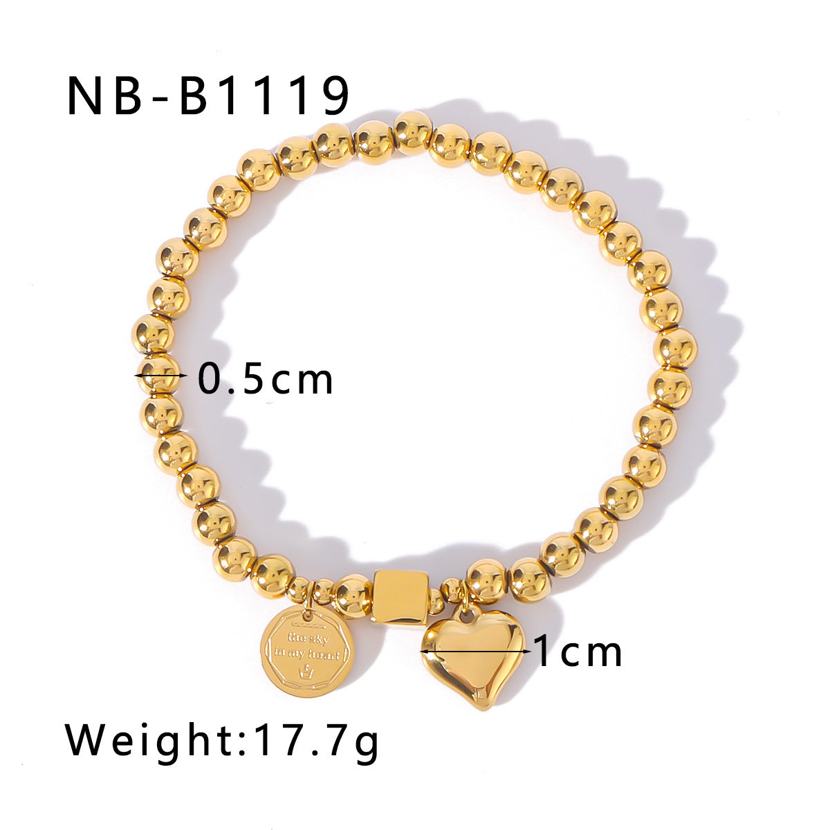 Minimalist French-Style Round Geometric Titanium Steel Bracelet with Rhinestone Inlay and Polished Finish for Women