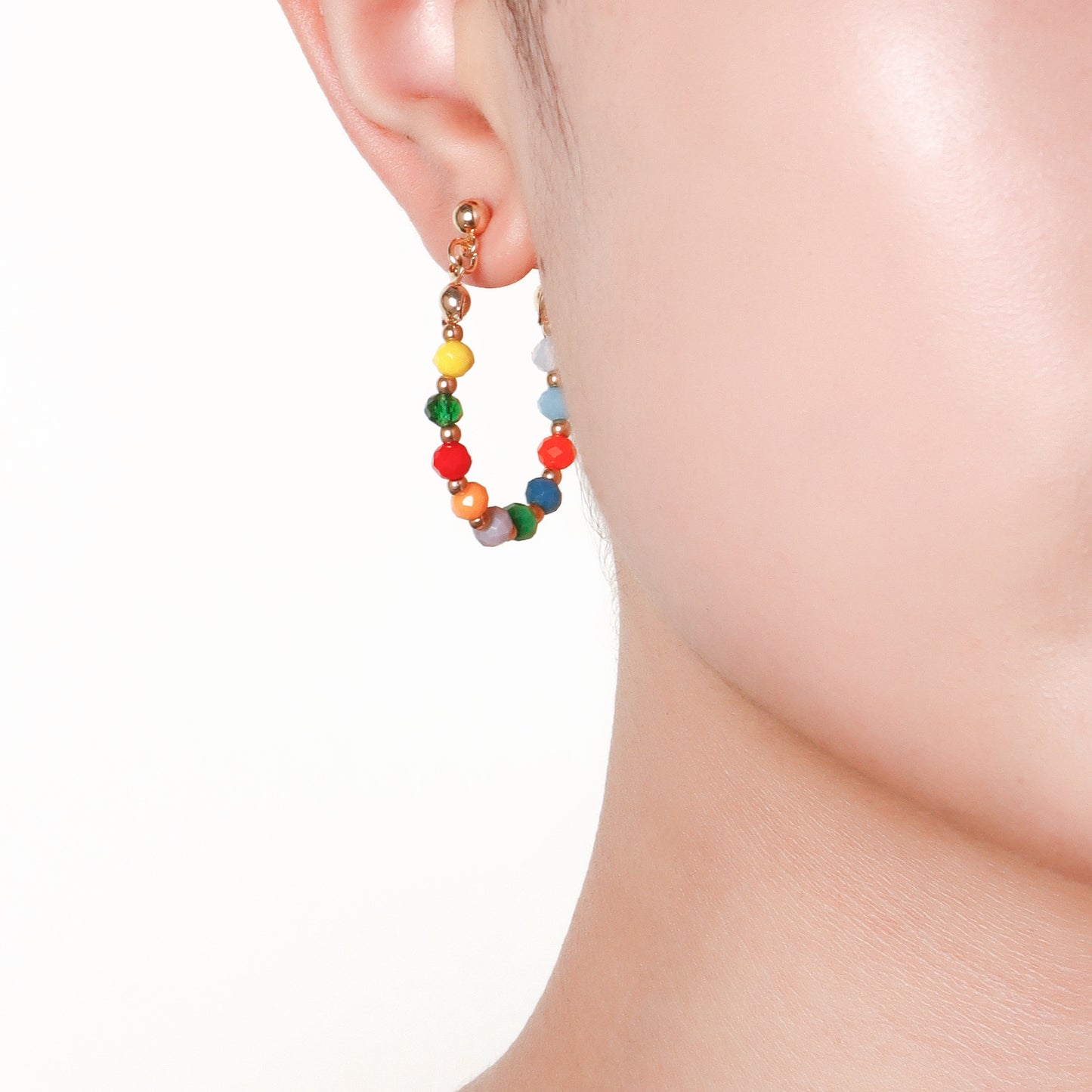 Bohemian Style Geometric Shaped Rhinestone Earrings for Women with Plated Finish and Moon Motif
