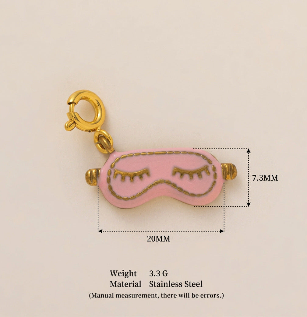 Ciondolo Charm a Barra Minimalista Geometrico in Acciaio Inossidabile con Zirconia Cubica Intarsiata, Placcato Oro 18K