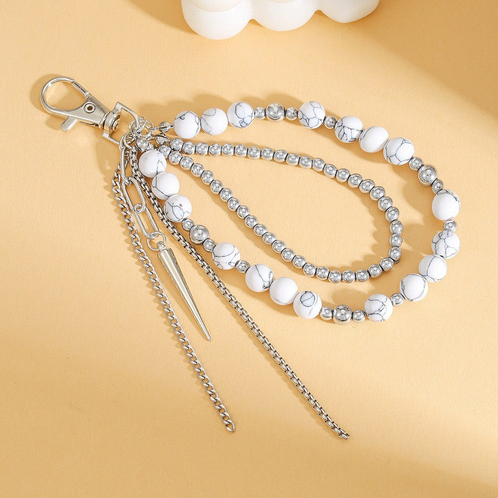 Minimalist Sweet Heart Teardrop Acrylic Keychain with Plated Finish for Women