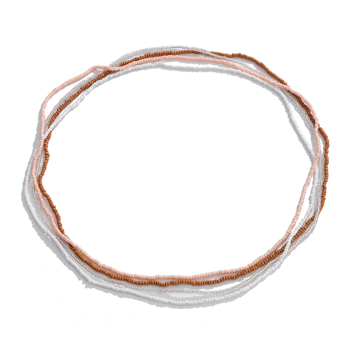 Catena elastica in vita con perline per donna in plastica con design intrecciato, catena per il ventre da spiaggia estiva