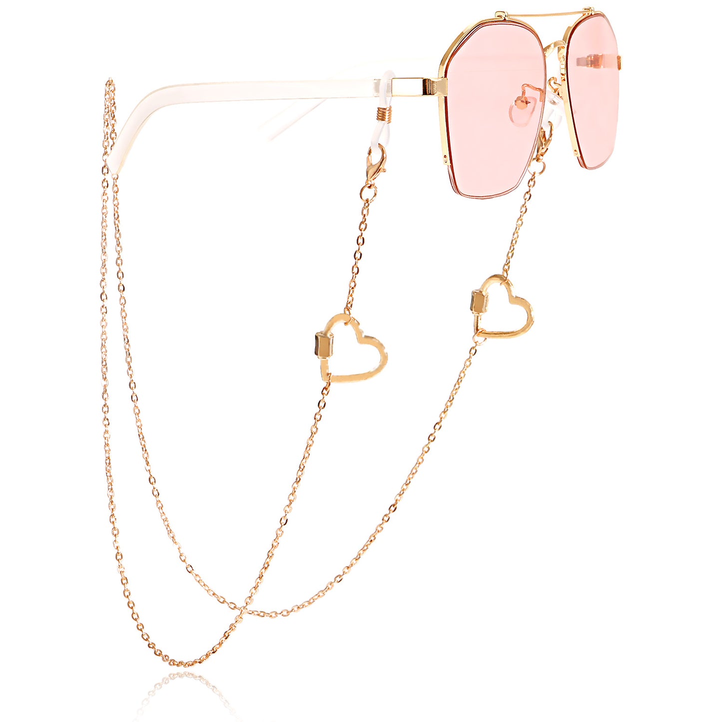 Leaf Heart Shaped Alloy Mask Chain and Eyeglass Holder