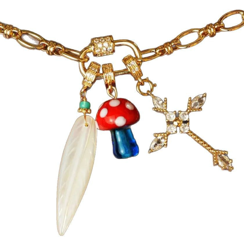 Collana con ciondolo a cuore e stella geometrici placcati oro 18K in rame, stile fresco