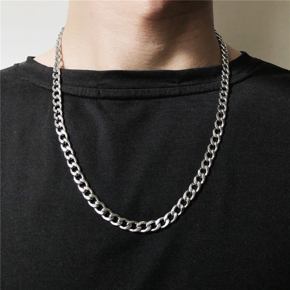 Hip-hop Punk Geometric Titanium Steel Rope Chain Necklace Unisex