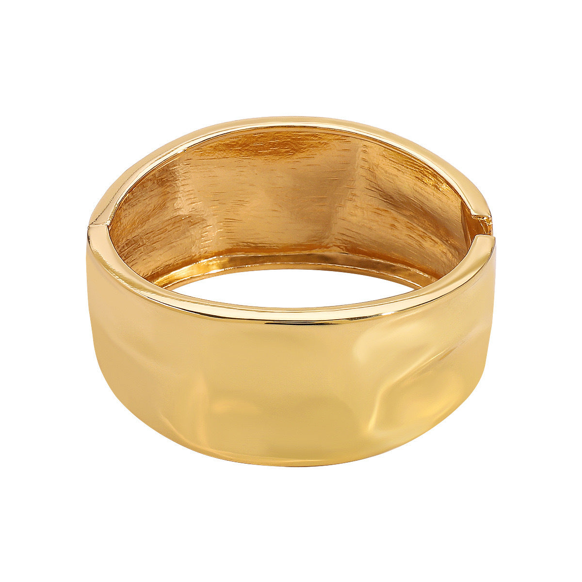 Geometric Liquid Gold Plated Alloy Wide Cuff Bracelet