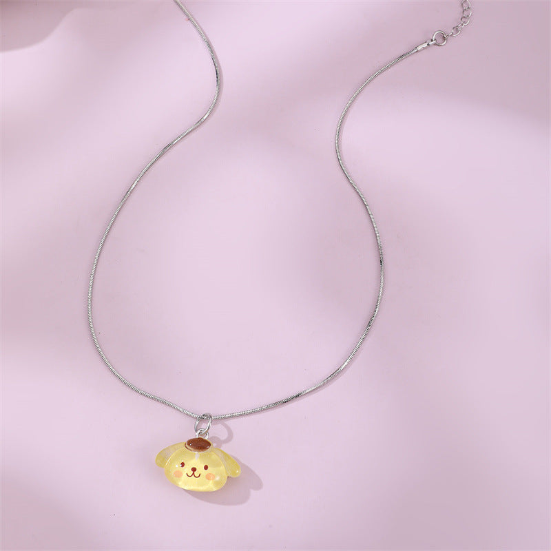 Dolce Collana con Ciondolo Cinnamoroll Sanrio con Catena in Lega a Forma di Fiocco per Bambine e Ragazze