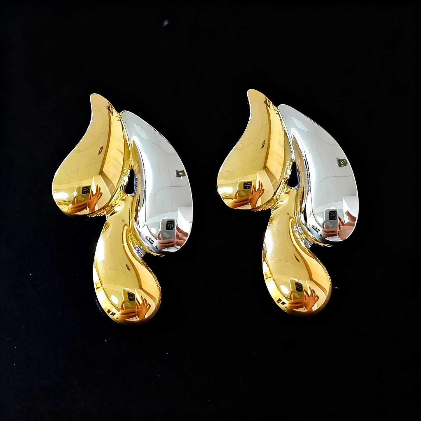 Orecchini da donna placcati in acciaio inossidabile a goccia geometrici ed eleganti