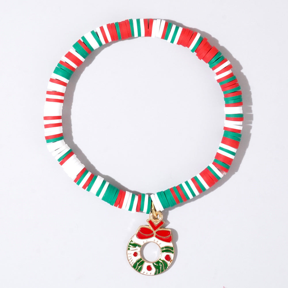 Sweet Handmade Resin Letter Geometric Beaded Bracelet Set Christmas Gift