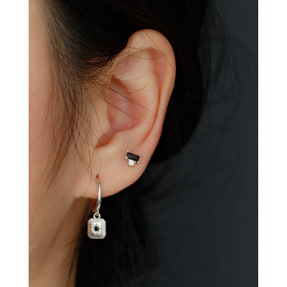 Luxury Minimalist Eight-Pointed Star Ear Cuffs for Women in 925 Sterling Silver Short Style Double Piercing Earrings