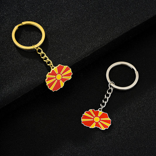 Vintage Macedonian Keychain Pendant for Men and Women Stainless Steel Fashion Accessory