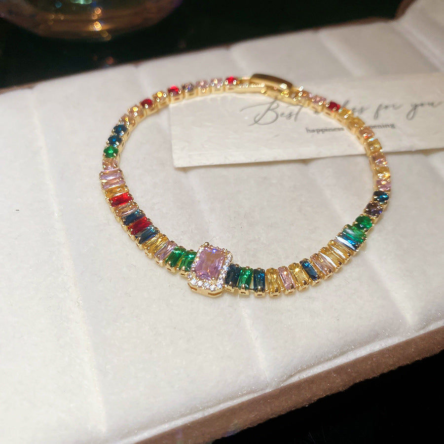 Elegant Gold Plated Brass Butterfly Floral Cubic Zirconia Bracelet for Women