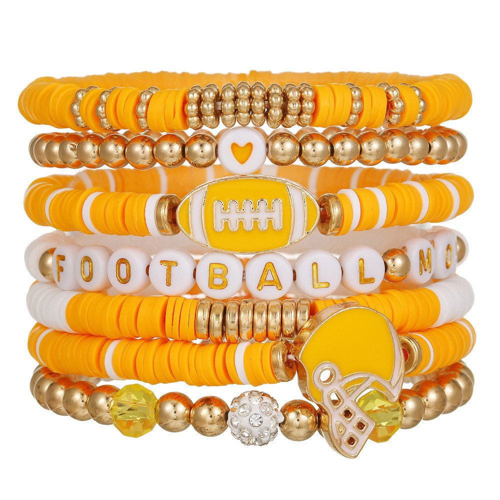 Elegant Crystal Faceted Letter Stretch Bracelet Unisex Glass Beaded Friendship Bangle