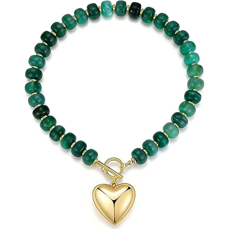 Vintage Bohemian Heart Resin Acrylic Pendant Necklace for Women