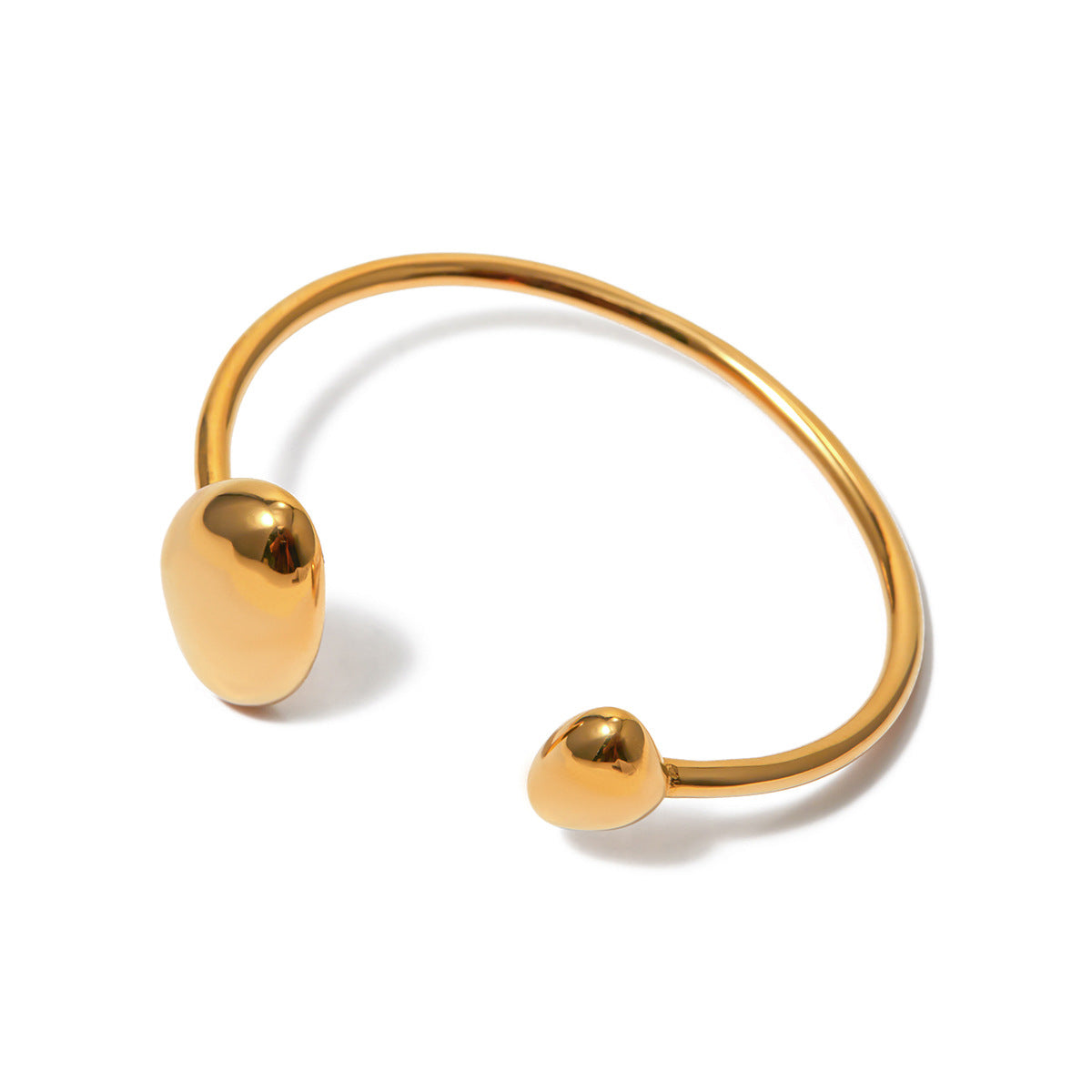 Bracciale largo elastico geometrico irregolare da donna in acciaio al titanio placcato oro 18K di lusso ispirato a INS