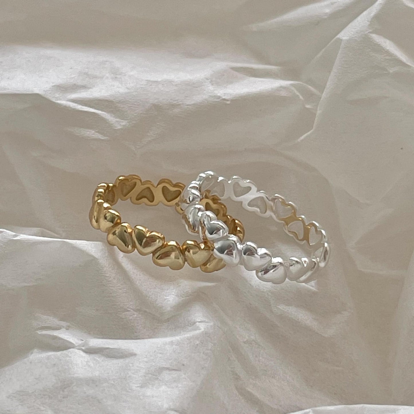 Anillo abierto minimalista en forma de corazón de plata de ley 925 para mujer con diseño geométrico y estética dulce