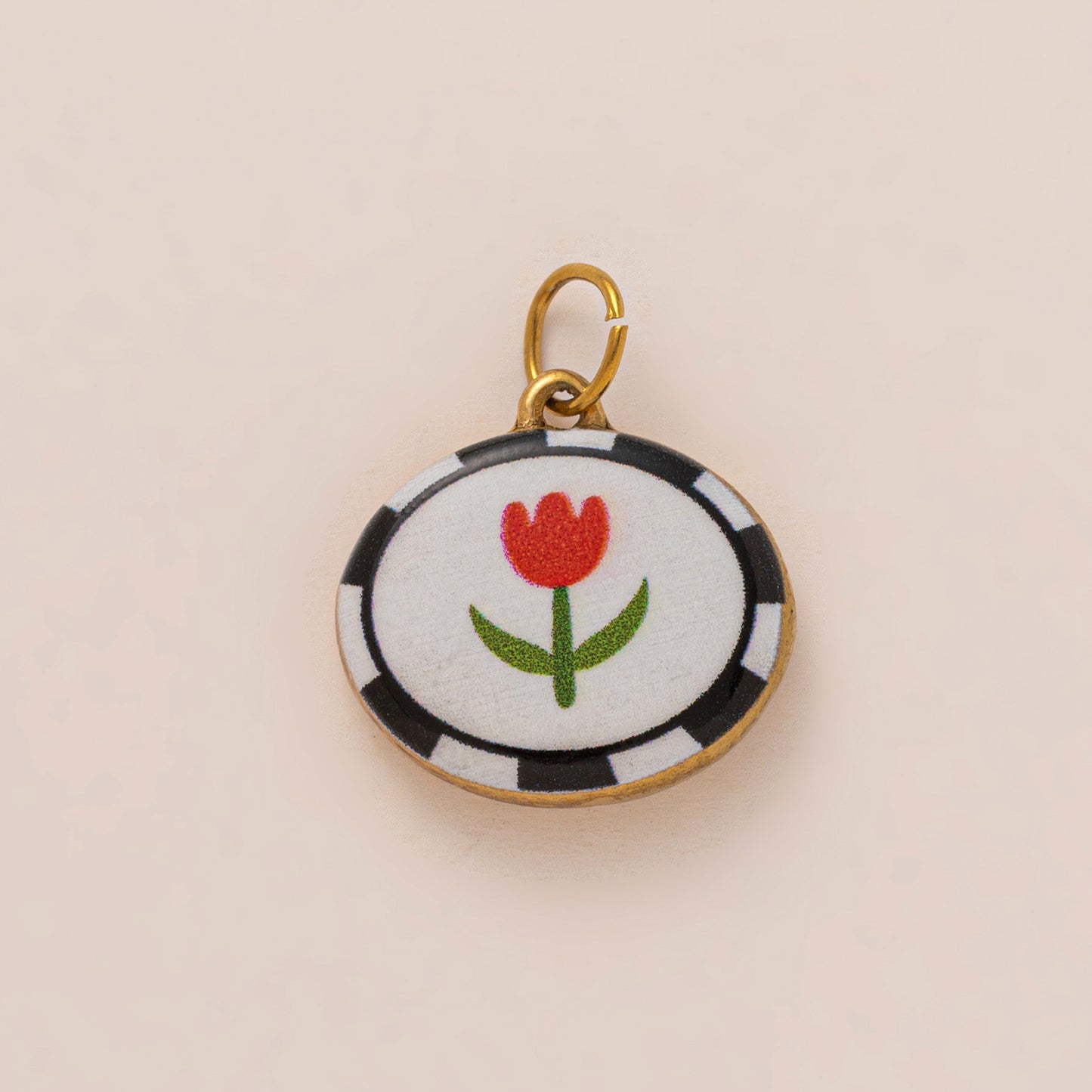 Vintage Floral Heart Stainless Steel PVD Charm Bar