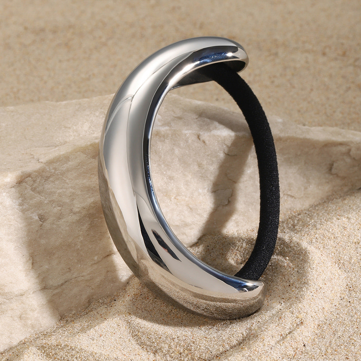 Minimalist U-Shaped Stainless Steel Hair Tie with Plated Finish for Ponytail and Daily Wear