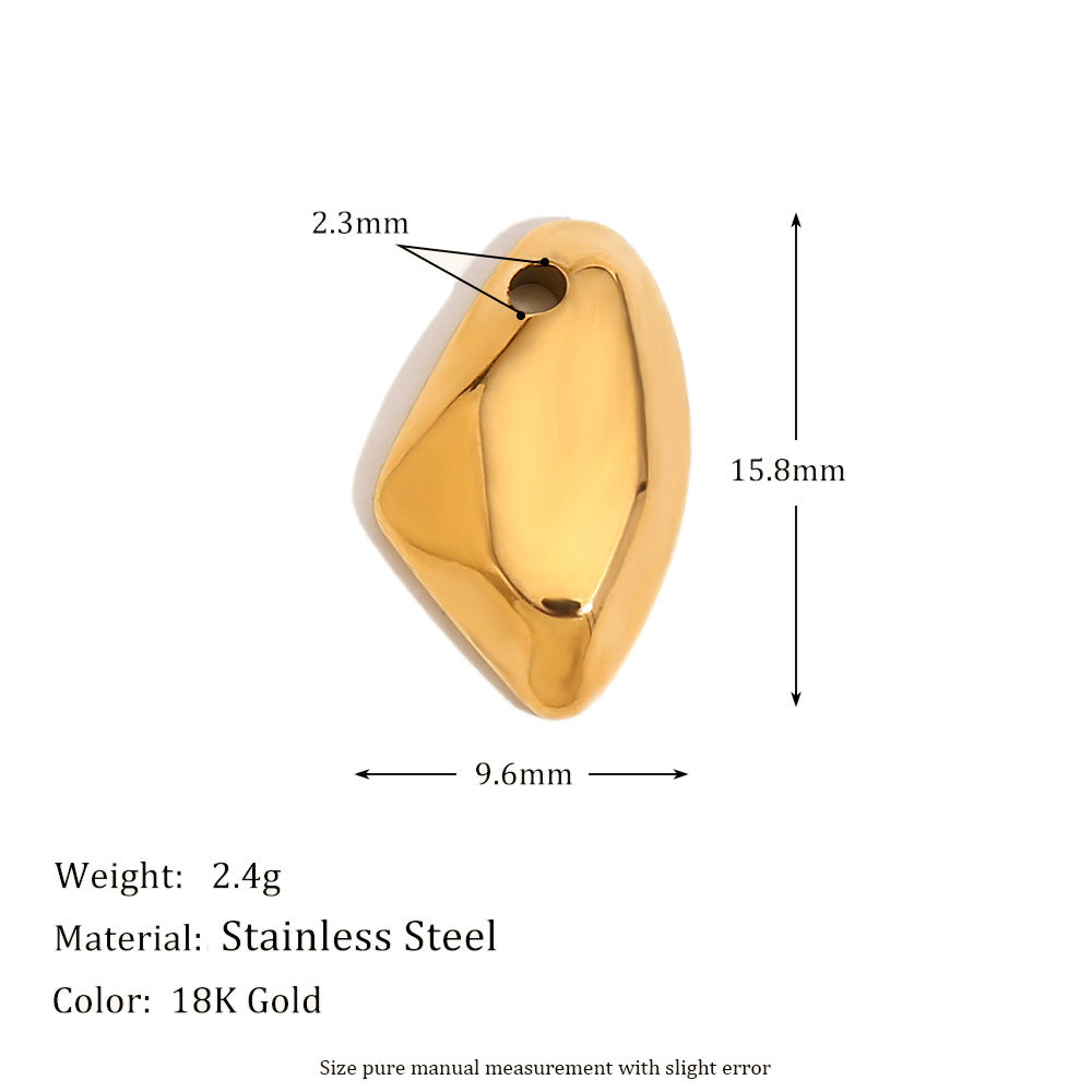 Geometric Fashion Pendant for Women Stainless Steel with 18K Gold Plating Teardrop Rose and Square Brick Design